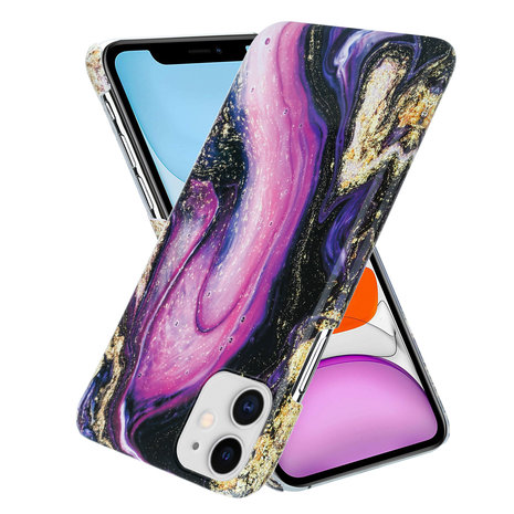 ShieldCase® ShieldCase iPhone 11 Hülle Marmor (lila/schwarz) ShieldCase® ShieldCase iPhone 11 Hülle Marmor (lila/schwarz)