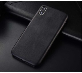 ShieldCase® iPhone Xr Hülle Leder (schwarz)