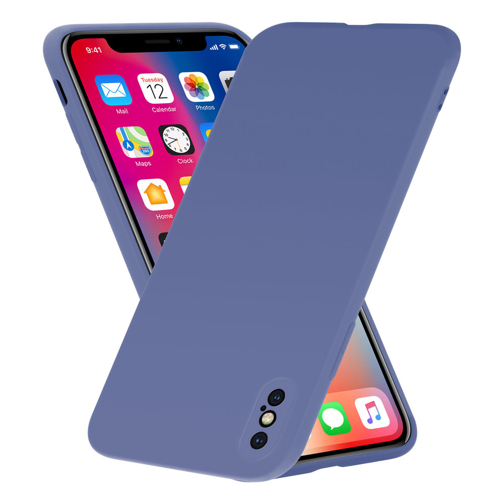 ShieldCase® Shieldcase Silikonhülle mit Kameraschutz iPhone X / Xs (lavendelgrau)