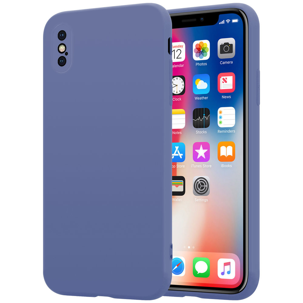 ShieldCase® Shieldcase Silikonhülle mit Kameraschutz iPhone X / Xs (lavendelgrau)