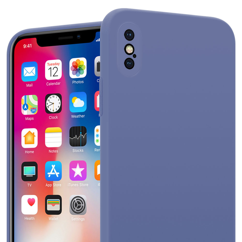 ShieldCase® Shieldcase Silikonhülle mit Kameraschutz iPhone X / Xs (lavendelgrau)