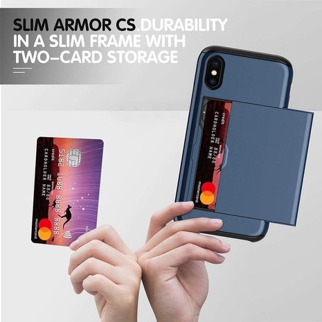 ShieldCase® Schildetui Kartenetui mit Schieber iPhone X / Xs (blau)