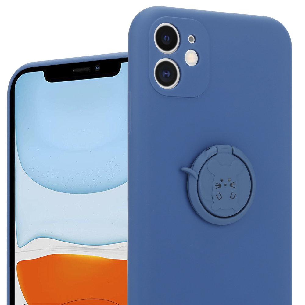 ShieldCase® Shieldcase iPhone 11 Silikon Hülle mit Ring (blau)