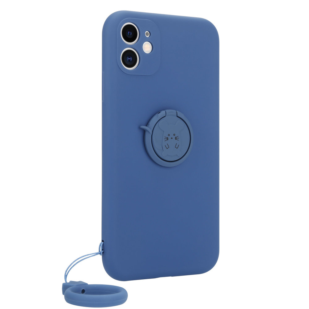 ShieldCase® Shieldcase iPhone 11 Silikon Hülle mit Ring (blau)