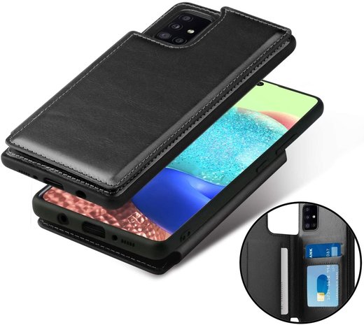 ShieldCase® ShieldCase Samsung Galaxy A71 Wallet Case (schwarz)