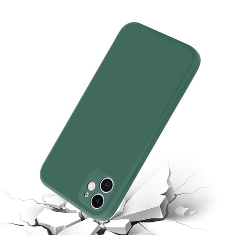 ShieldCase® ShieldCase iPhone 11 quadratische Silikon Hülle (dunkelgrün)
