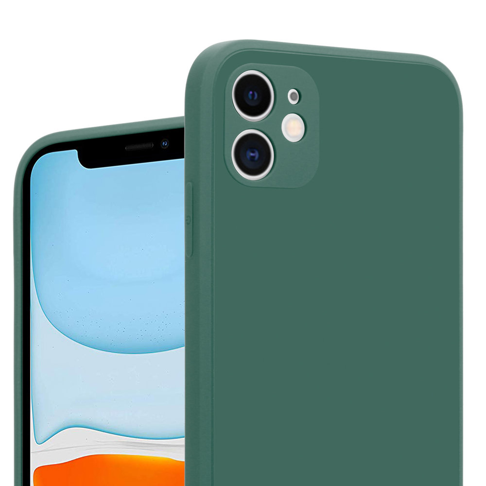ShieldCase® ShieldCase iPhone 11 quadratische Silikon Hülle (dunkelgrün)