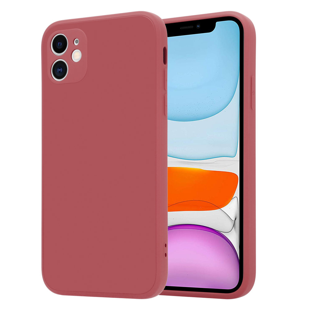 ShieldCase® ShieldCase iPhone 11 quadratische Silikon Hülle (dunkelrot)