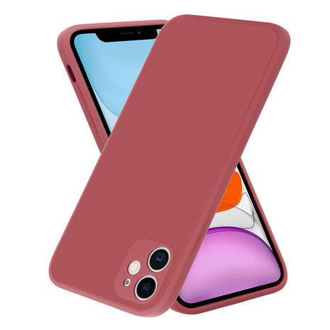 ShieldCase® ShieldCase iPhone 11 quadratische Silikon Hülle (dunkelrot)