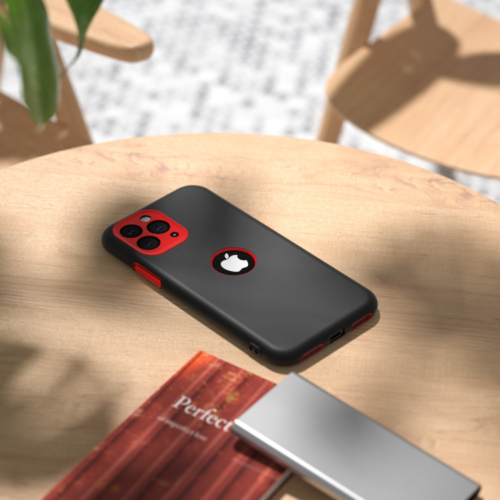 ShieldCase® ShieldCase Doppelschicht-Silikonhülle für iPhone 11 Pro (schwarz-rot) ShieldCase® ShieldCase Doppelschicht-Silikonhülle für iPhone 11 Pro (schwarz-rot)