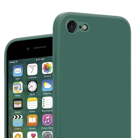 ShieldCase® ShieldCase iPhone SE 2020 quadratische Silikonhülle (dunkelgrün)