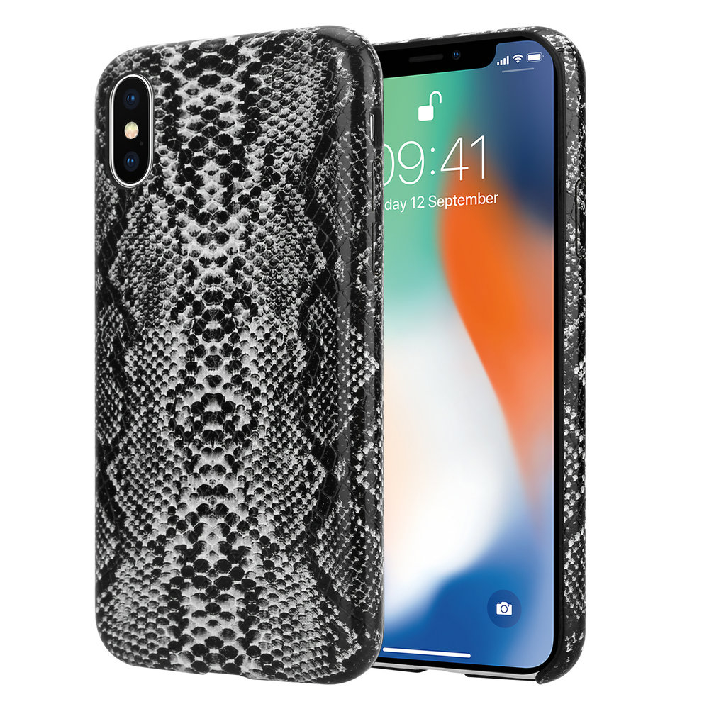 ShieldCase® ShieldCase Schlangenleder-Hülle für iPhone X / Xs (schwarz und weiß) ShieldCase® ShieldCase Schlangenleder-Hülle für iPhone X / Xs (schwarz und weiß)