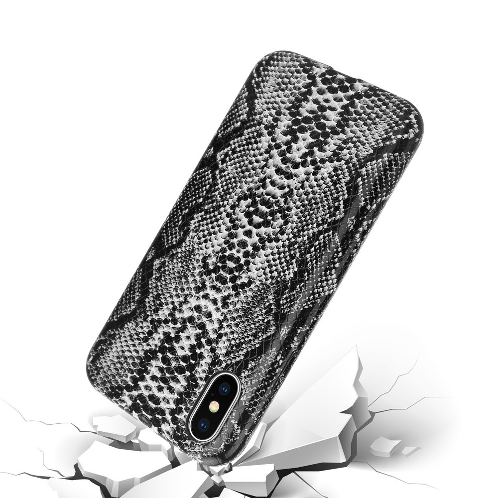 ShieldCase® ShieldCase Schlangenleder-Hülle für iPhone X / Xs (schwarz und weiß) ShieldCase® ShieldCase Schlangenleder-Hülle für iPhone X / Xs (schwarz und weiß)