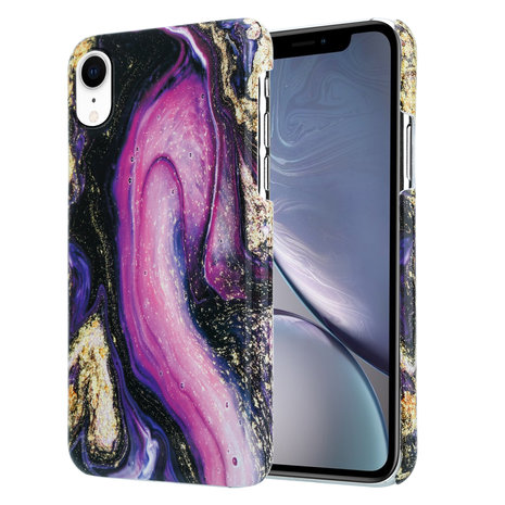 ShieldCase® ShieldCase iPhone Xr Hülle Marmor (lila/schwarz) ShieldCase® ShieldCase iPhone Xr Hülle Marmor (lila/schwarz)