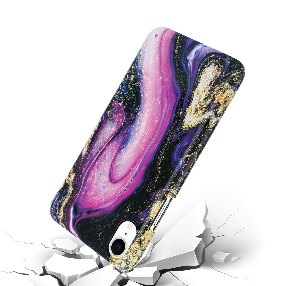 ShieldCase® ShieldCase iPhone Xr Hülle Marmor (lila/schwarz) ShieldCase® ShieldCase iPhone Xr Hülle Marmor (lila/schwarz)