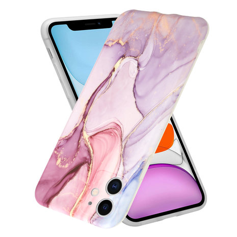 ShieldCase® ShieldCase Marmor Handyhülle iPhone 11 mit Kameraschutz (lila) ShieldCase® ShieldCase Marmor Handyhülle iPhone 11 mit Kameraschutz (lila)