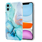 ShieldCase® ShieldCase Marmor Handyhülle iPhone 11 mit Kameraschutz (grün / blau)