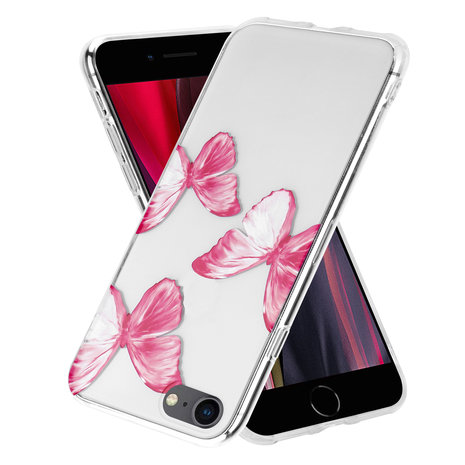 ShieldCase® ShieldCase Pink Butterflies iPhone 7 / 8 / SE 2020 Hülle ShieldCase® ShieldCase Pink Butterflies iPhone 7 / 8 / SE 2020 Hülle