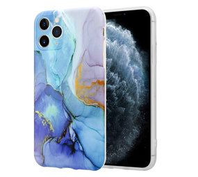 ShieldCase® Marmor iPhone 11 Pro Max Hülle mit Kameraschutz (dunkelblau)