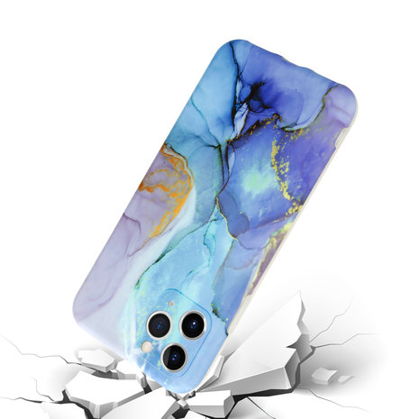 ShieldCase® ShieldCase Marmor iPhone 11 Pro Max Hülle mit Kameraschutz (dunkelblau) ShieldCase® ShieldCase Marmor iPhone 11 Pro Max Hülle mit Kameraschutz (dunkelblau)