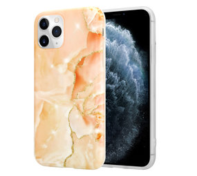 ShieldCase® iPhone 11 Pro Max Hülle Marmor (orange)