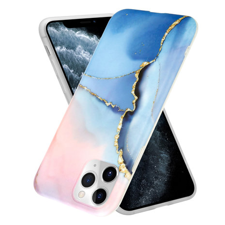 ShieldCase® Shieldcase iPhone 11 Pro Max Hülle Marmor (rosa  / blau) ShieldCase® Shieldcase iPhone 11 Pro Max Hülle Marmor (rosa  / blau)