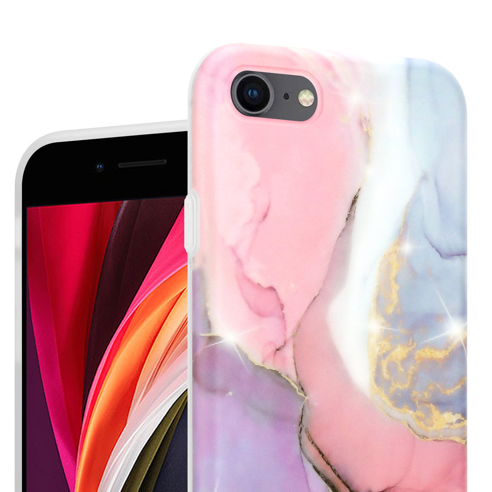 ShieldCase® ShieldCase iPhone 7 / 8 Hülle Marmor (lila / pink)
