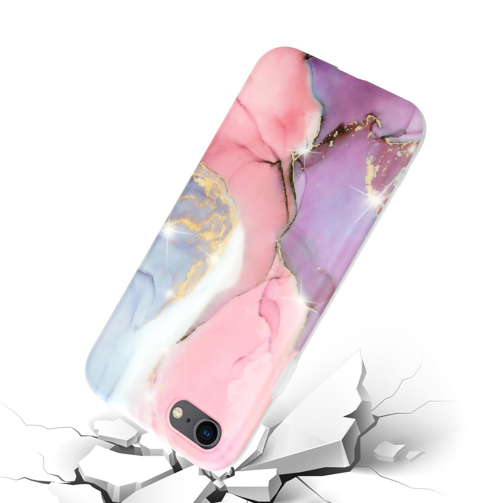 ShieldCase® ShieldCase iPhone 7 / 8 Hülle Marmor (lila / pink)
