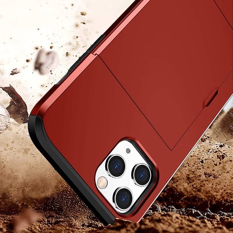 ShieldCase® ShieldCase Kartenhalter Hülle mit Schieber iPhone 12 Pro Max 6,7 Zoll (rot) ShieldCase® ShieldCase Kartenhalter Hülle mit Schieber iPhone 12 Pro Max 6,7 Zoll (rot)