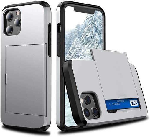 ShieldCase® ShieldCase Kartenhalter Hülle mit Schieber iPhone 12 Pro Max 6,7 Zoll (Silber) ShieldCase® ShieldCase Kartenhalter Hülle mit Schieber iPhone 12 Pro Max 6,7 Zoll (Silber)