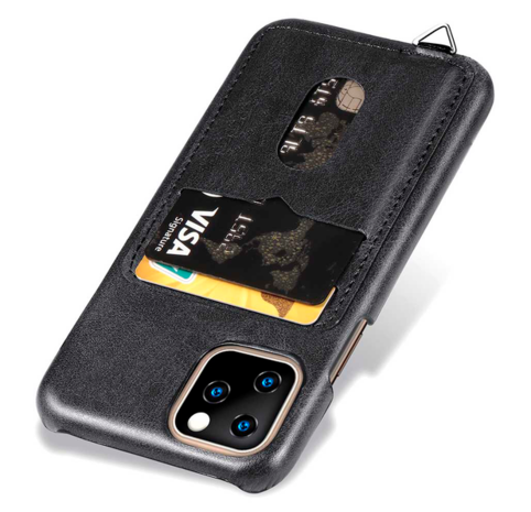 ShieldCase® ShieldCase Vintage Hülle mit Kartenfach iPhone 12 Pro Max (schwarz)