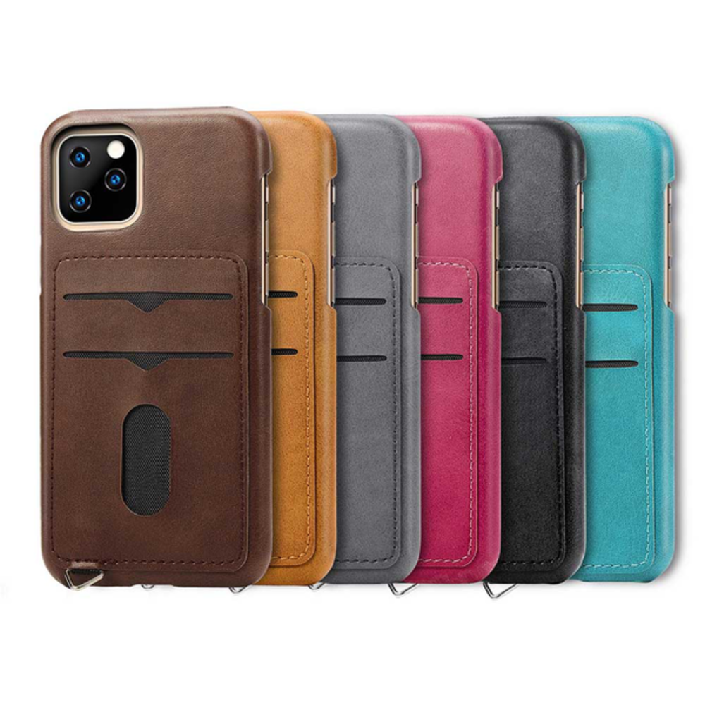ShieldCase® ShieldCase Vintage Hülle mit Kartenfach iPhone 12 Pro Max (grau)
