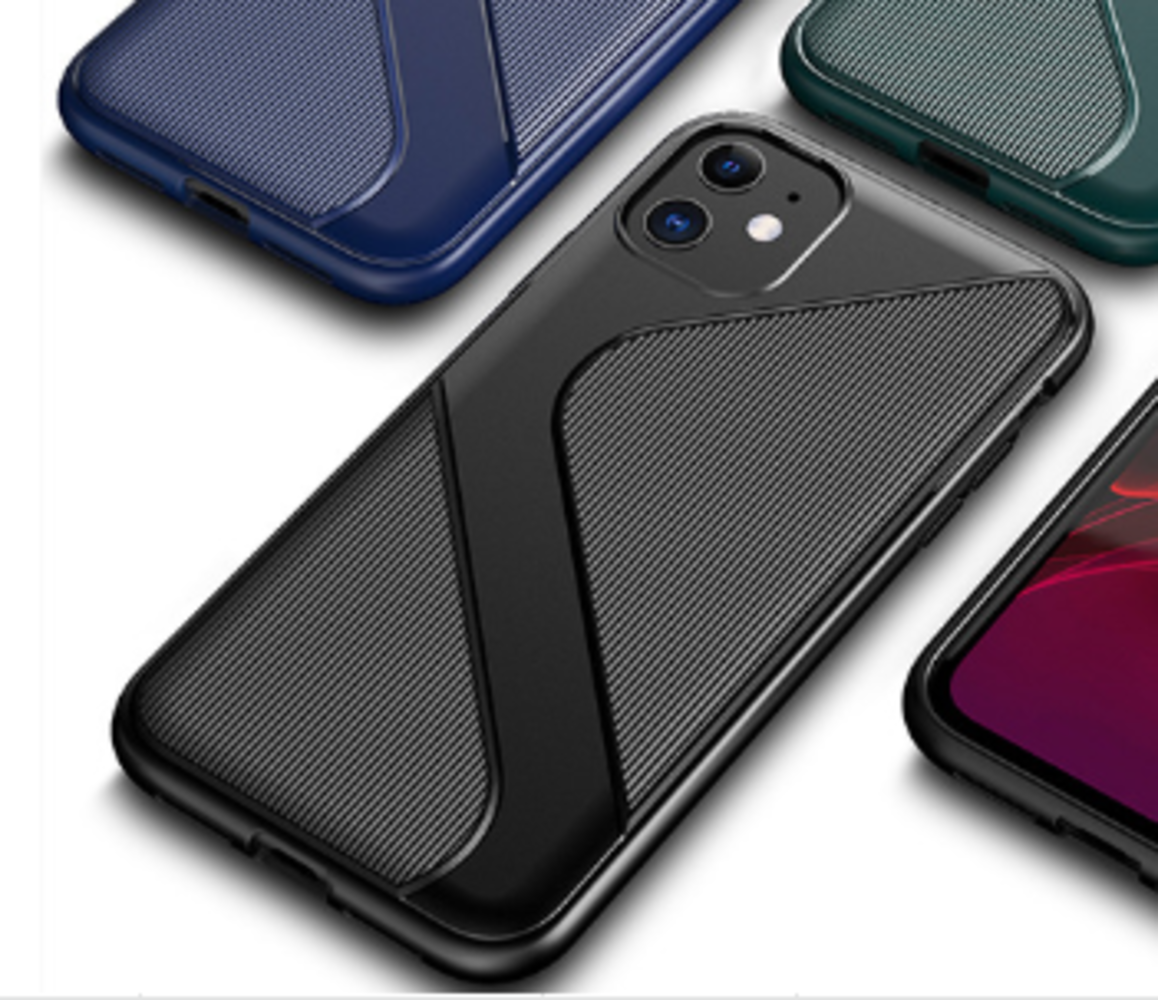 ShieldCase® Shieldcase gestreifte Silikonhülle iPhone 12 Pro Max (schwarz) ShieldCase® Shieldcase gestreifte Silikonhülle iPhone 12 Pro Max (schwarz)