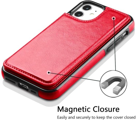 ShieldCase® ShieldCase iPhone 12 Wallet Case (rot) ShieldCase® ShieldCase iPhone 12 Wallet Case (rot)