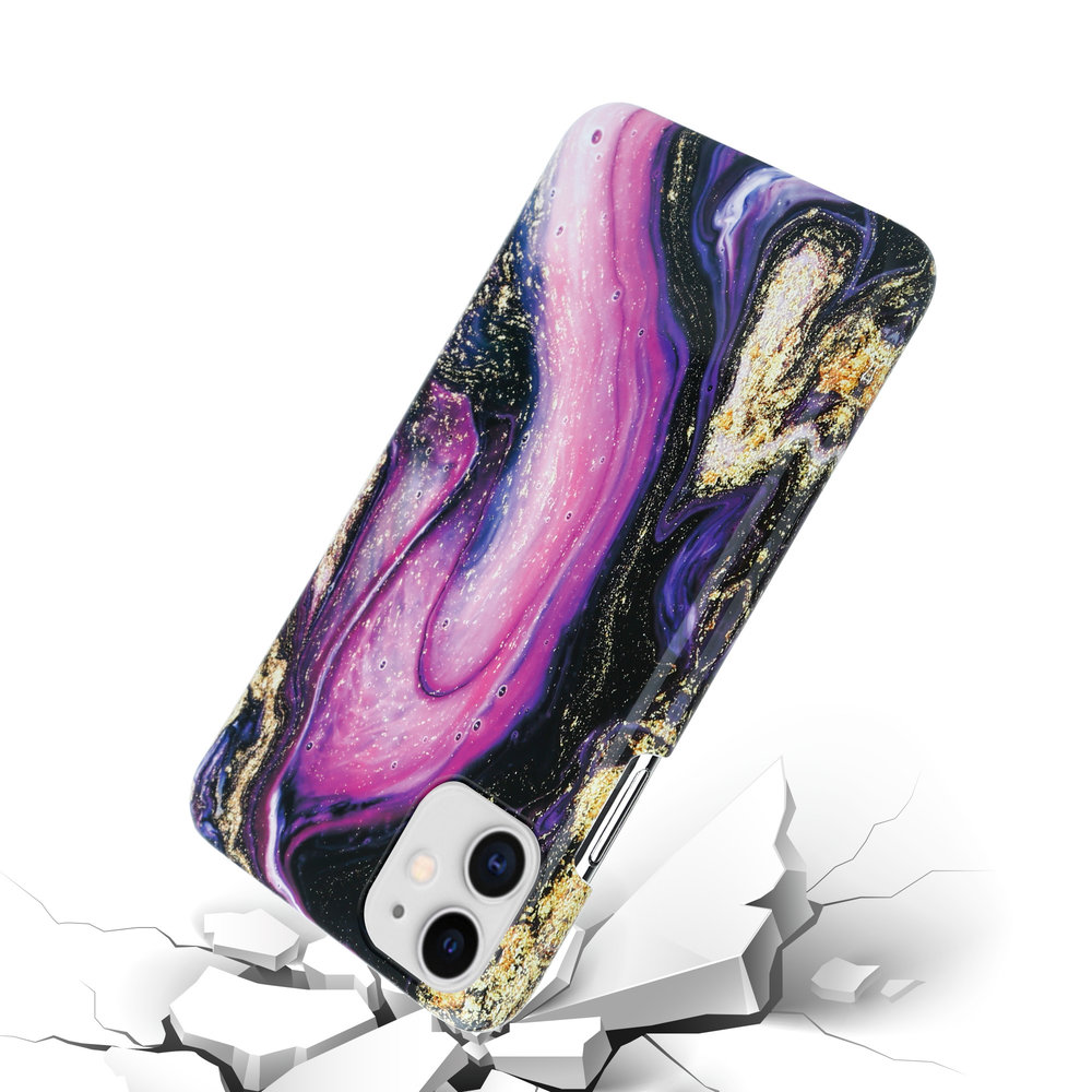 ShieldCase® ShieldCase iPhone 12 Hülle Marmor (lila/schwarz) ShieldCase® ShieldCase iPhone 12 Hülle Marmor (lila/schwarz)