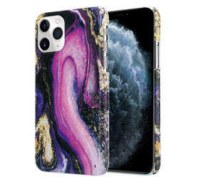 ShieldCase® iPhone 12 Pro Hülle Marmor (lila/schwarz)