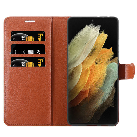 ShieldCase® Shieldcase Samsung Galaxy S21 Ultra Bookcase (braun) ShieldCase® Shieldcase Samsung Galaxy S21 Ultra Bookcase (braun)