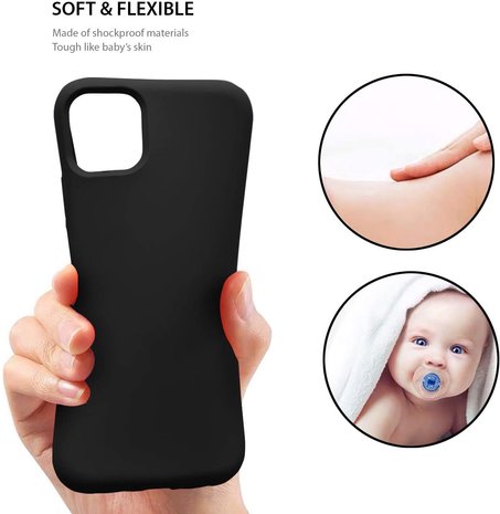 ShieldCase® ShieldCase iPhone 12 Pro Silikon Case (schwarz)