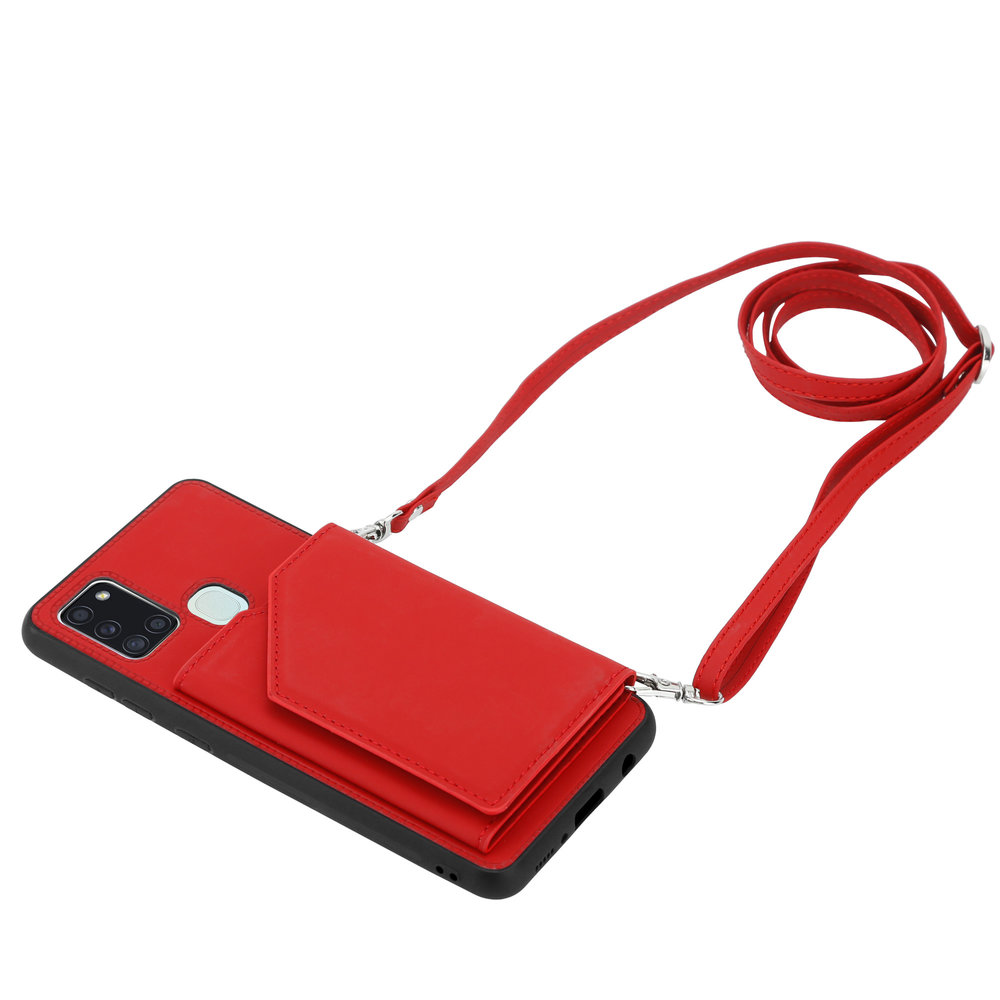 ShieldCase® ShieldCase Samsung Galaxy A21s Portemonnaie Hülle mit Trageriemen (Rot) ShieldCase® ShieldCase Samsung Galaxy A21s Portemonnaie Hülle mit Trageriemen (Rot)