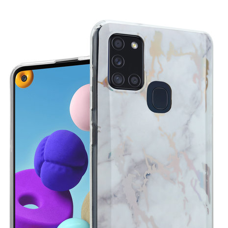 ShieldCase® ShieldCase Metallic White Marble Samsung A21s Hülle ShieldCase® ShieldCase Metallic White Marble Samsung A21s Hülle