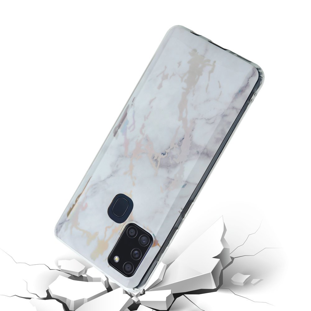 ShieldCase® ShieldCase Metallic White Marble Samsung A21s Hülle ShieldCase® ShieldCase Metallic White Marble Samsung A21s Hülle