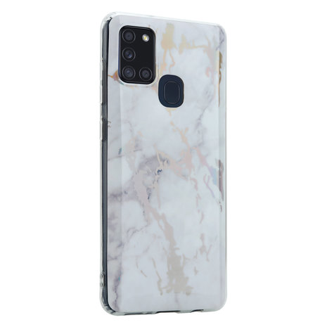 ShieldCase® ShieldCase Metallic White Marble Samsung A21s Hülle ShieldCase® ShieldCase Metallic White Marble Samsung A21s Hülle