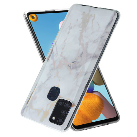 ShieldCase® ShieldCase Metallic White Marble Samsung A21s Hülle ShieldCase® ShieldCase Metallic White Marble Samsung A21s Hülle