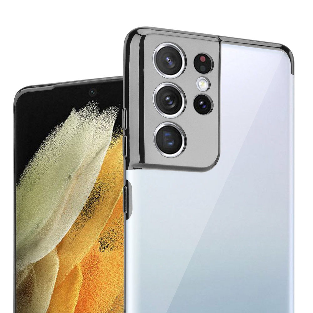 ShieldCase® ShieldCase Samsung Galaxy S21 Ultra Metallic Bumper Hülle (Schwarz)