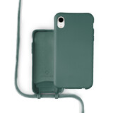 Coverzs Silikonhülle mit Band iPhone Xr (Dunkelgrün)