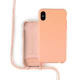 Coverzs Silikonhülle mit Band iPhone X / Xs (Orange)