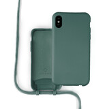 Coverzs Silikonhülle mit Band iPhone X / Xs (Dunkelgrün)