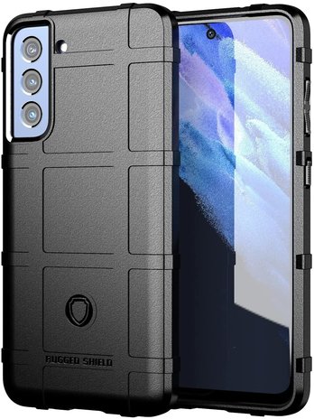 ShieldCase® Rugged Shield Samsung Galaxy S21 FE Stoßfeste Hülle (Schwarz)