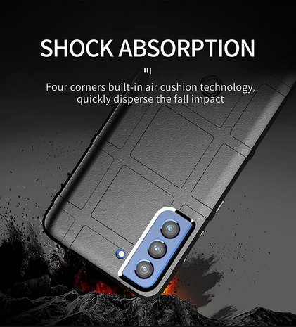 ShieldCase® Rugged Shield Samsung Galaxy S21 FE Stoßfeste Hülle (Schwarz)