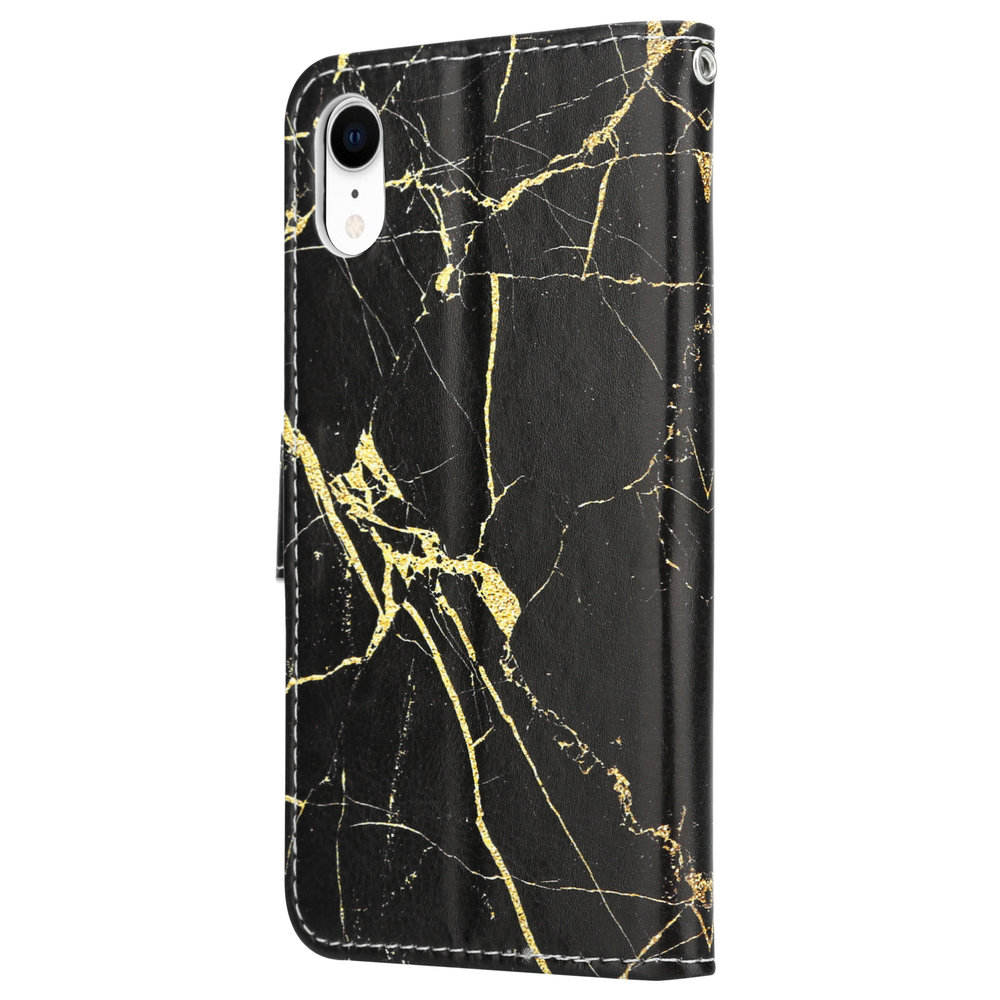 ShieldCase® ShieldCase Amazing Black Marble iPhone Xr Bookcase ShieldCase® ShieldCase Amazing Black Marble iPhone Xr Bookcase
